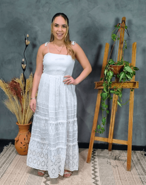 Vestido Longo Lese Branco - Samsara Alisha