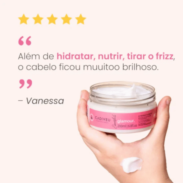 Máscara Cadiveu Glamour hidratação profunda para cabelos macios e sem frizz